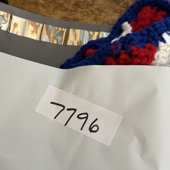 USA Flag Crochet Pot Holder Fourth Of July Red White Blue Patriotic 12x12‎ - Picture 6 of 6